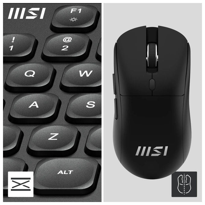 MSI Forge K210 combo wireless, tastiera e mouse, layout IT, switch a forbice, 2,4 GHz, autonomia 120 ore, 1600 DPI