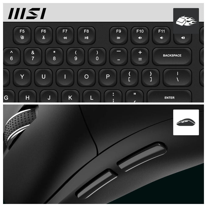 MSI Forge K210 combo wireless, tastiera e mouse, layout IT, switch a forbice, 2,4 GHz, autonomia 120 ore, 1600 DPI