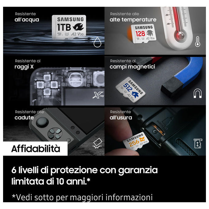 Samsung scheda microSDXC 128gb, Sonic Pro Plus, UHS-I U3 V30, lettura 180mb-s, scrittura 130mb-s, gaming, action cam, droni