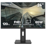 Nilox monitor 24 pollici IPS Full HD, 120 Hz, USB-C 65 W, regolabile in altezza, DisplayPort, HDMI, 4 ms