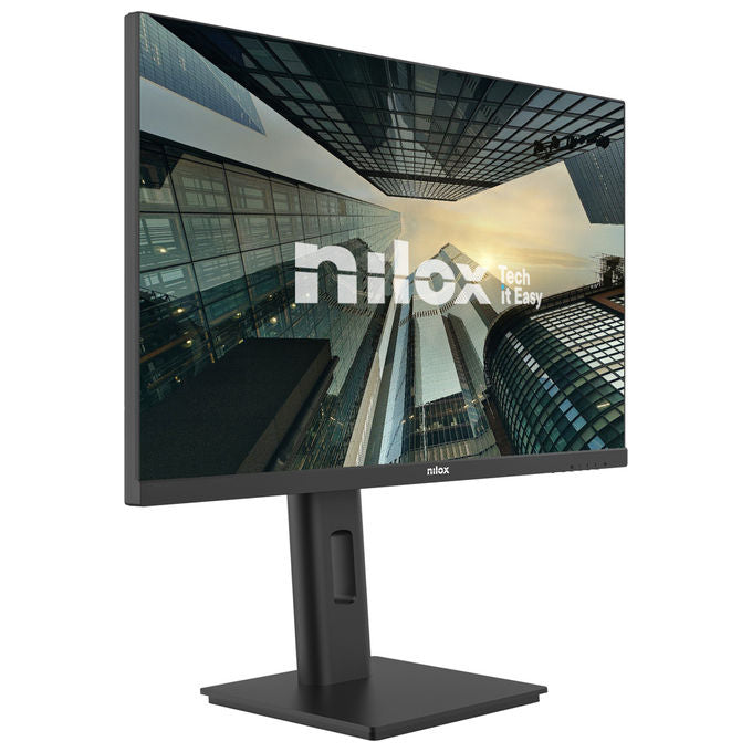 Nilox monitor 27 pollici IPS Full HD, 120 Hz, 4 ms, USB-C 65W, DisplayPort, HDMI, regolabile, nero