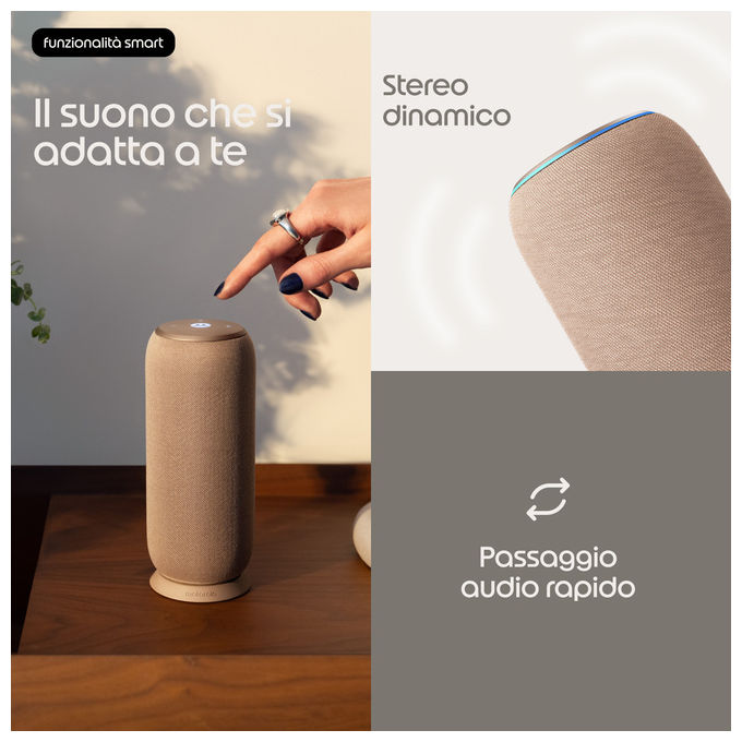 Motorola Moto Sound Flow, altoparlante portatile 30W, Sound by Bose, Wi-Fi Bluetooth, IP67, 12h, grigio talpa