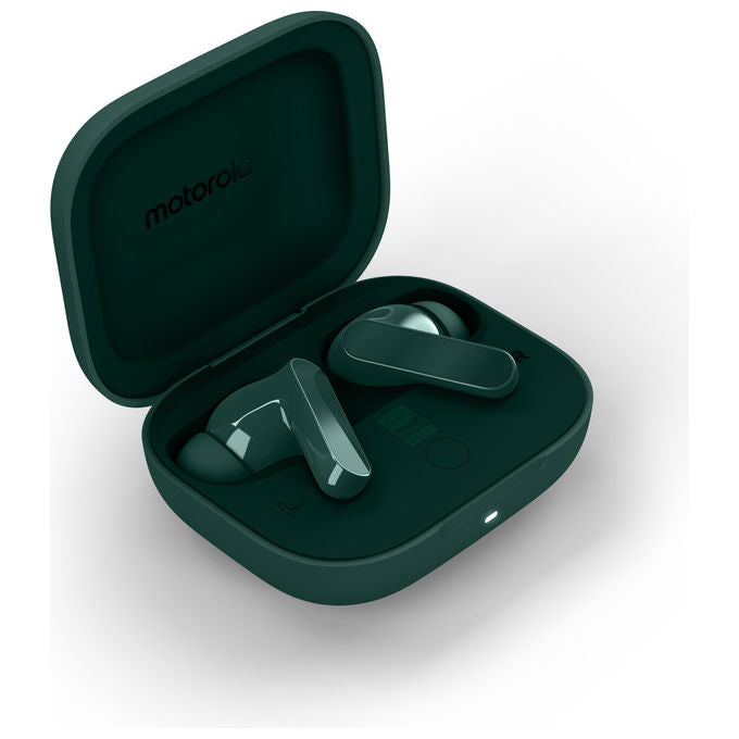 Motorola Moto Buds Bass, auricolari true wireless in-ear, cancellazione attiva del rumore, driver 12,4 mm, bluetooth 5.3, verde Posy