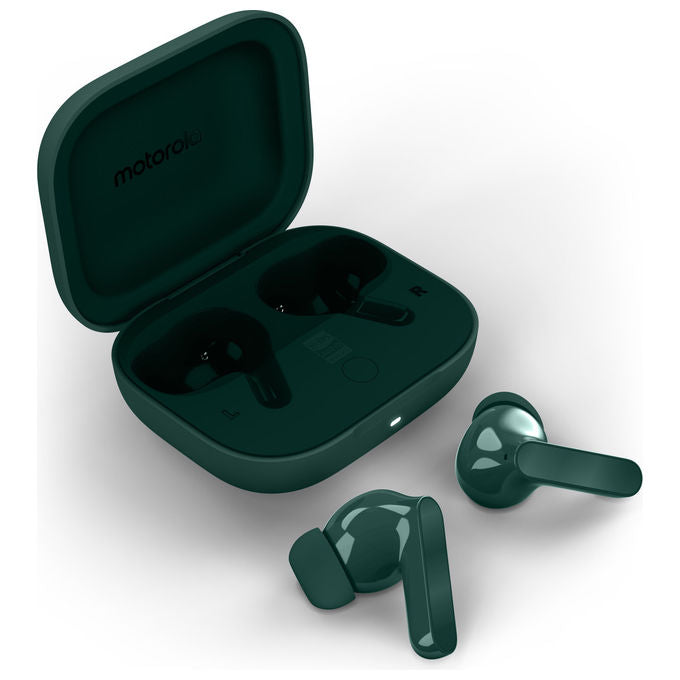 Motorola Moto Buds Bass, auricolari true wireless in-ear, cancellazione attiva del rumore, driver 12,4 mm, bluetooth 5.3, verde Posy
