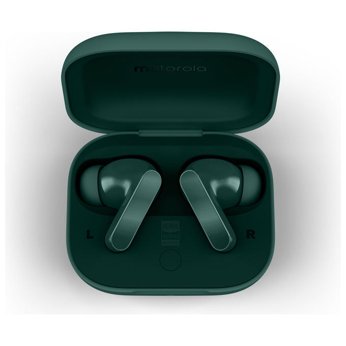 Motorola Moto Buds Bass, auricolari true wireless in-ear, cancellazione attiva del rumore, driver 12,4 mm, bluetooth 5.3, verde Posy
