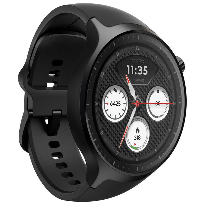 Motorola Moto Watch smartwatch 47 mm, display OLED 1.43'', GPS dual frequency, cardiofrequenzimetro, IP68, autonomia 13 giorni, nero