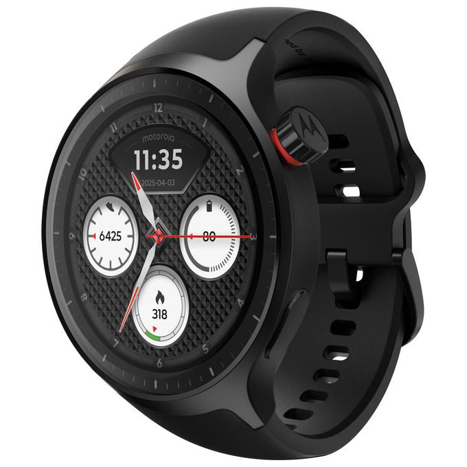 Motorola Moto Watch smartwatch 47 mm, display OLED 1.43'', GPS dual frequency, cardiofrequenzimetro, IP68, autonomia 13 giorni, nero
