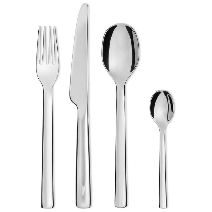Alessi Ovale servizio posate 24 pezzi per 6 persone, acciaio inossidabile 18-10 lucido, design Bouroullec, lavastoviglie