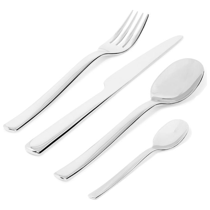 Alessi Ovale servizio posate 24 pezzi per 6 persone, acciaio inossidabile 18-10 lucido, design Bouroullec, lavastoviglie
