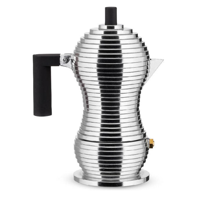 Alessi Pulcina caffettiera moka 1 tazza, fusione di alluminio, manico in PA, nero, 70 ml, MDL02-1 B
