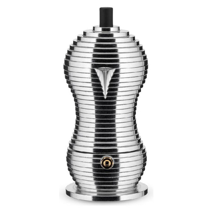 Alessi Pulcina caffettiera moka 1 tazza, fusione di alluminio, manico in PA, nero, 70 ml, MDL02-1 B