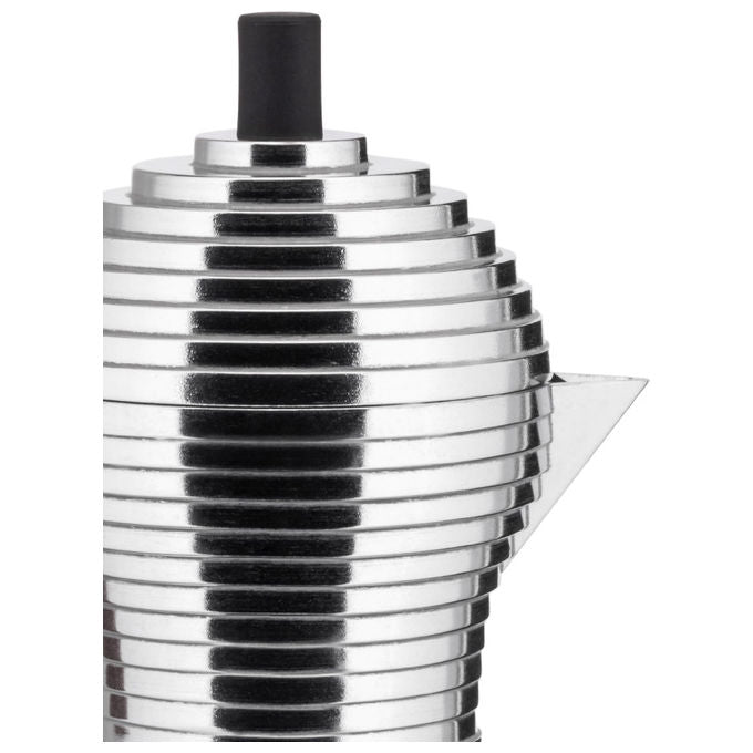 Alessi Pulcina caffettiera moka 1 tazza, fusione di alluminio, manico in PA, nero, 70 ml, MDL02-1 B