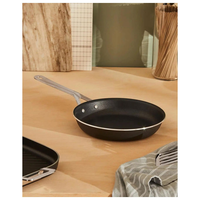 Alessi padella antiaderente PotsandPans, Ø 20 cm, alluminio riciclato, rivestimento ceramico senza PFAS, compatibile induzione, design Jasper Morrison