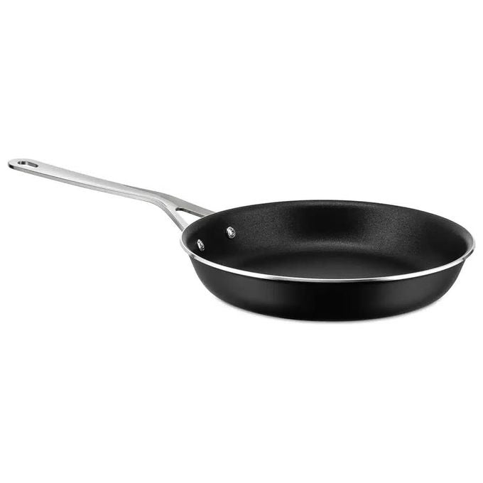 Alessi padella antiaderente ceramica PotsandPans, Ø 24 cm, alluminio, manico acciaio inox, induzione, nera, Jasper Morrison