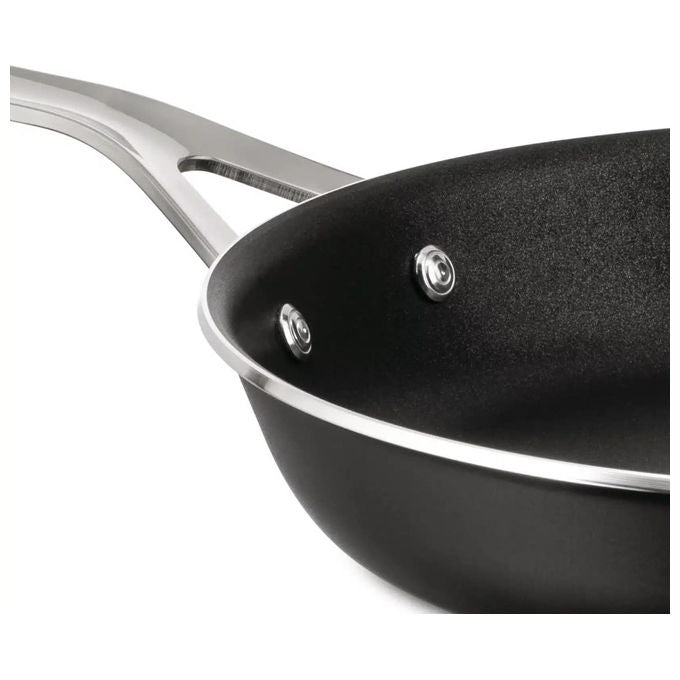 Alessi padella antiaderente ceramica PotsandPans, Ø 24 cm, alluminio, manico acciaio inox, induzione, nera, Jasper Morrison
