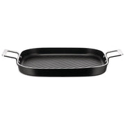 Alessi bistecchiera grill Pots and Pans 29x29 cm, antiaderente ceramico, induzione, alluminio, manici acciaio inox, nera