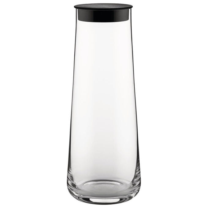 Alessi Eugenia caraffa con tappo in silicone, vetro cristallino, design minimale Naoto Fukasawa, 110 cl