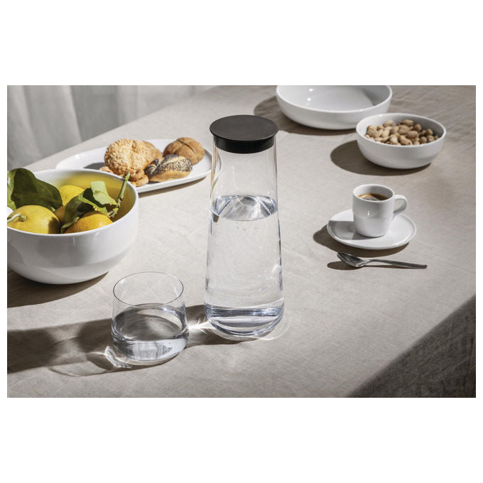 Alessi Eugenia caraffa con tappo in silicone, vetro cristallino, design minimale Naoto Fukasawa, 110 cl