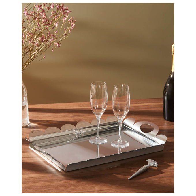Alessi bicchieri flute per spumante e champagne, collezione Mami XL, vetro cristallino, set da 4 pezzi, 250 ml