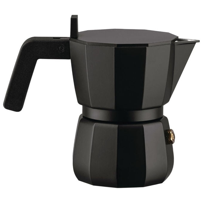 Alessi caffettiera espresso moka nera, 1 tazza, alluminio, design David Chipperfield, DC06-1 B