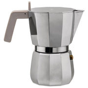 Alessi Moka, caffettiera espresso 9 tazze, adatta a induzione gas e vetroceramica, alluminio, design David Chipperfield