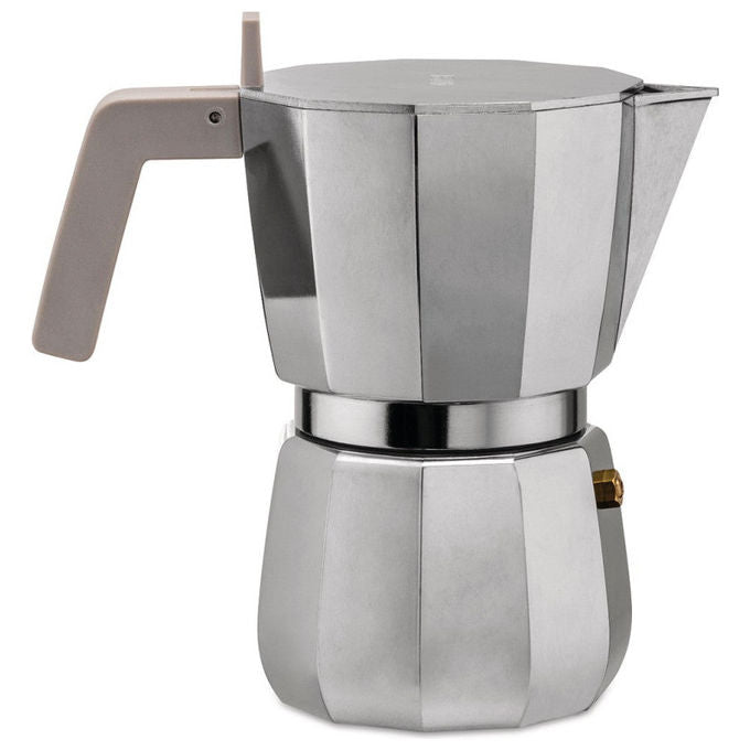 Alessi Moka, caffettiera espresso 9 tazze, adatta a induzione gas e vetroceramica, alluminio, design David Chipperfield