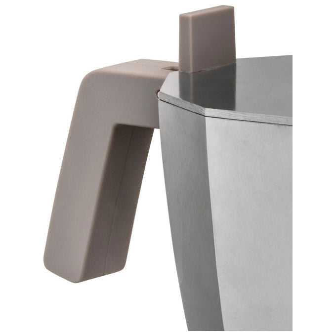 Alessi Moka, caffettiera espresso 9 tazze, adatta a induzione gas e vetroceramica, alluminio, design David Chipperfield