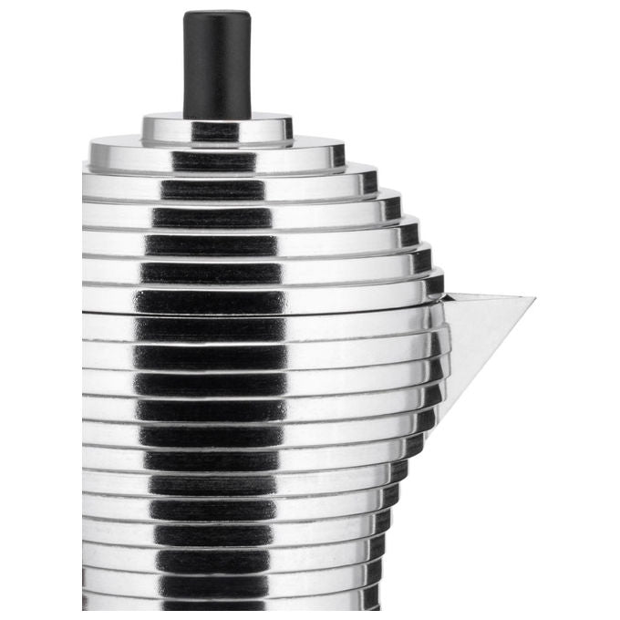 Alessi caffettiera moka Pulcina MDL02-3 B, 3 tazze, fusione di alluminio, beccuccio antigoccia, design Michele De Lucchi, nera