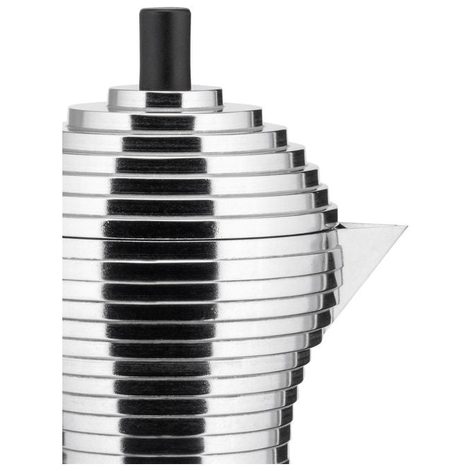 Alessi MDL02-3 R Pulcina Caffettiera Moka 3 Tazze Alluminio Beccuccio Antigoccia colore Rosso