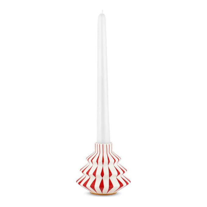 Alessi candeliere Delight NZ07 porcellana decorata a mano design Nika Zupanc Bianco con decori rossi 9 cm