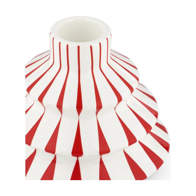 Alessi candeliere Delight NZ07 porcellana decorata a mano design Nika Zupanc Bianco con decori rossi 9 cm