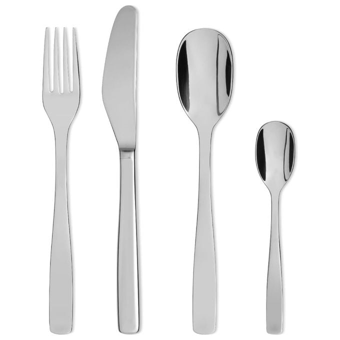 Alessi KnifeForkSpoon servizio posate 24 pezzi AJM22S24M acciaio inox 18-10 lucido per 6 persone design Jasper Morrison