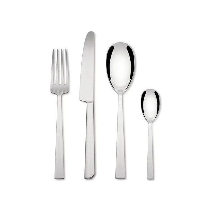Alessi Asta servizio di posate 24 pezzi, acciaio inox 18-10, set per 6 persone, design Alessandro Mendini, lucido