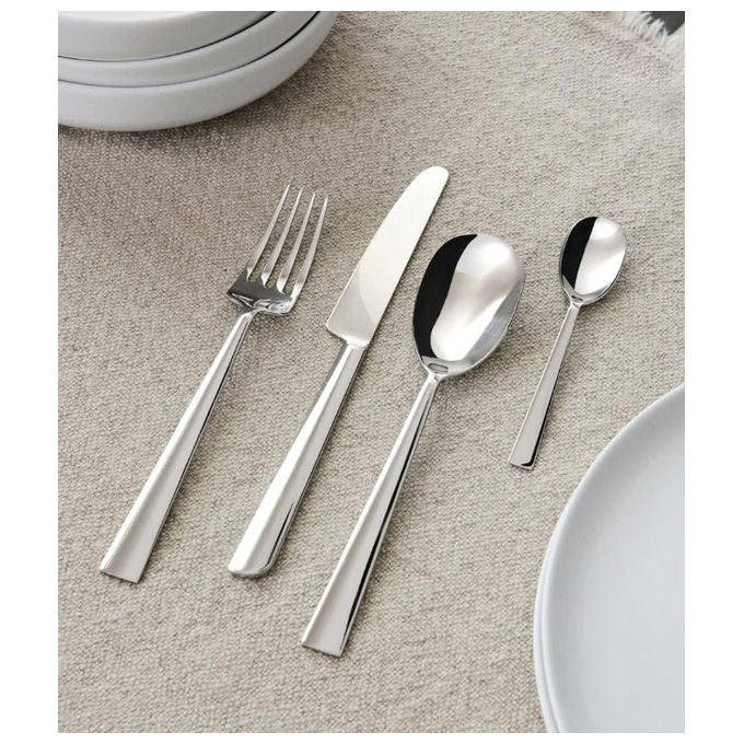 Alessi Asta servizio di posate 24 pezzi, acciaio inox 18-10, set per 6 persone, design Alessandro Mendini, lucido