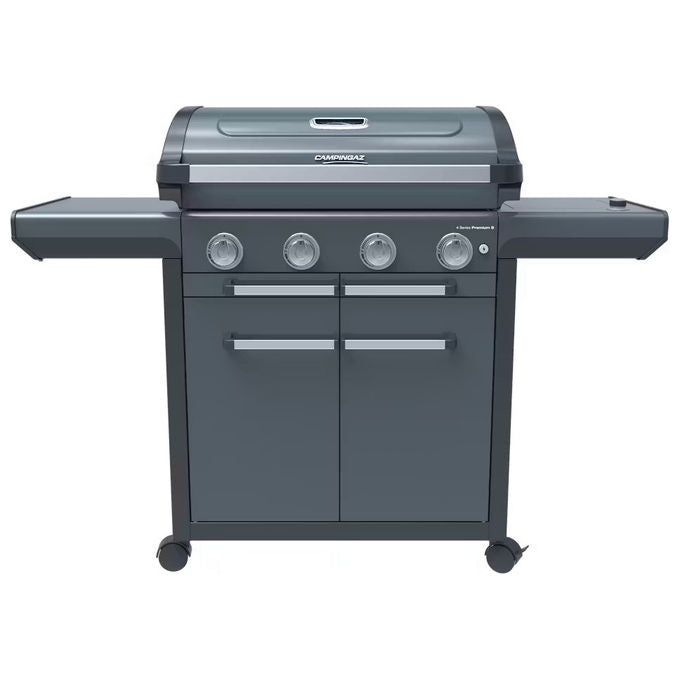 Campingaz 4 Series Premium S Dualgas, barbecue a gas o metano, 4 bruciatori, ghisa smaltata, 13.6 kw, fornello laterale, InstaClean