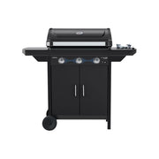 Campingaz barbecue a gas Compact 3 EXS Dualgas, 3 bruciatori, 7,5 kW, dual gas GPL e metano, fornello laterale, piano cottura ghisa 61x35 cm