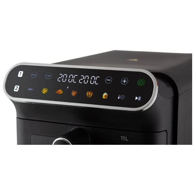 Ariete 4640 Friggitrice ad aria 11 L 2460W Doppia Verticale 2 Cestelli Sync Dual 6 Programmi Grill 200°C colore Nero
