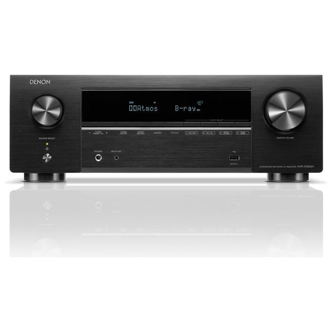 Denon AVR-X1800H Amplificatore AV 7.2 canali 80W Dolby Atmos DTS:X HDMI 8K Wi-Fi Bluetooth HEOS DAB+ colore Nero