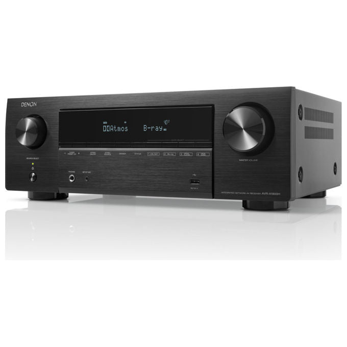 Denon AVR-X1800H Amplificatore AV 7.2 canali 80W Dolby Atmos DTS:X HDMI 8K Wi-Fi Bluetooth HEOS DAB+ colore Nero
