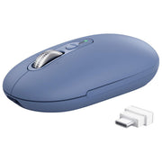 Trust Seron mouse wireless Bluetooth, hyperscroll slim, silenzioso, ricaricabile, multi-dispositivo, 65% plastica riciclata, blu