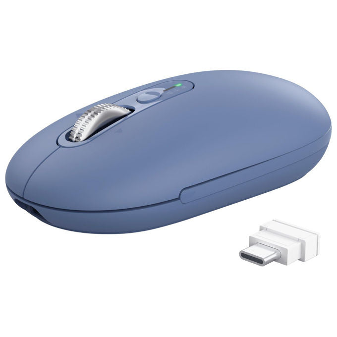 Trust Seron mouse wireless Bluetooth, hyperscroll slim, silenzioso, ricaricabile, multi-dispositivo, 65% plastica riciclata, blu