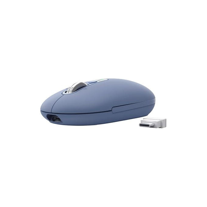 Trust Seron mouse wireless Bluetooth, hyperscroll slim, silenzioso, ricaricabile, multi-dispositivo, 65% plastica riciclata, blu