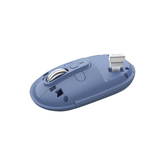 Trust Seron mouse wireless Bluetooth, hyperscroll slim, silenzioso, ricaricabile, multi-dispositivo, 65% plastica riciclata, blu