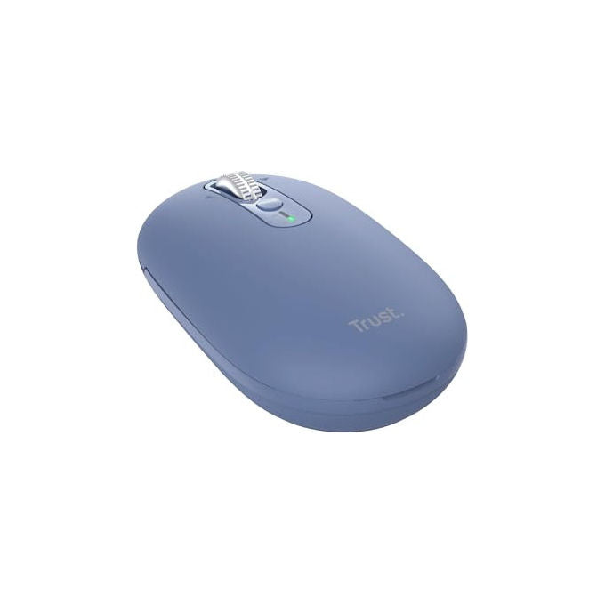 Trust Seron mouse wireless Bluetooth, hyperscroll slim, silenzioso, ricaricabile, multi-dispositivo, 65% plastica riciclata, blu