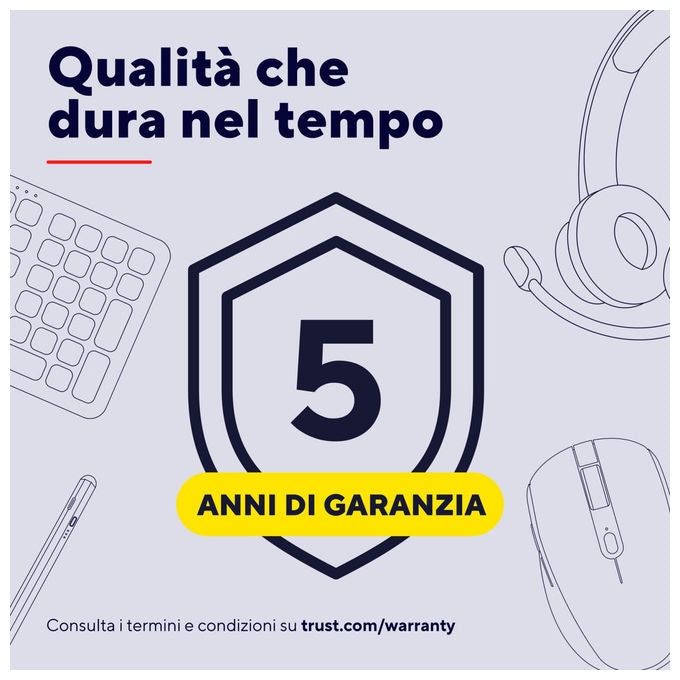 Trust Seron mouse wireless Bluetooth, hyperscroll slim, silenzioso, ricaricabile, multi-dispositivo, 65% plastica riciclata, blu