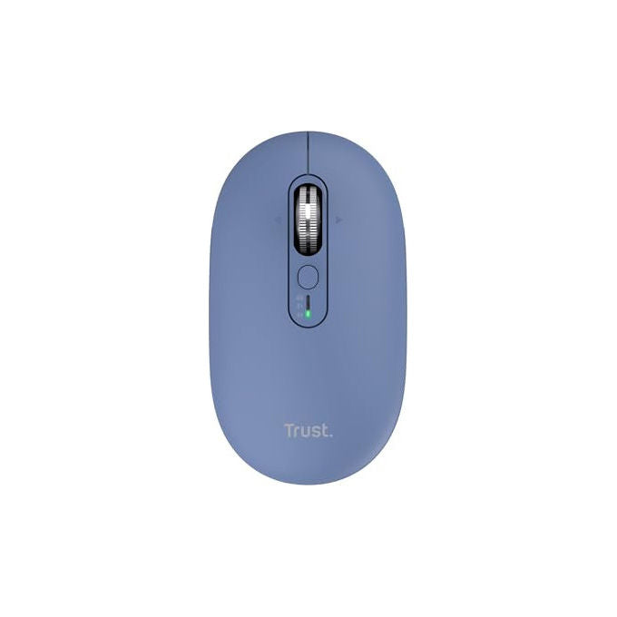 Trust Seron mouse wireless Bluetooth, hyperscroll slim, silenzioso, ricaricabile, multi-dispositivo, 65% plastica riciclata, blu