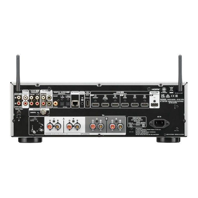 Denon DRA-900H sintoamplificatore stereo 2.2 canali, 100 W, Wi-Fi, Bluetooth, HDMI 8K, HEOS, AirPlay 2, argento