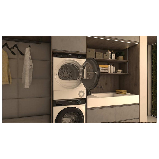 Haier HD90-D939-IT I-Pro Series 3 Asciugatrice Pompa di Calore 9 Kg Classe D I-Refresh Pro 64 dB IoT APP hON (85x60x62.5 cm) colore Bianco