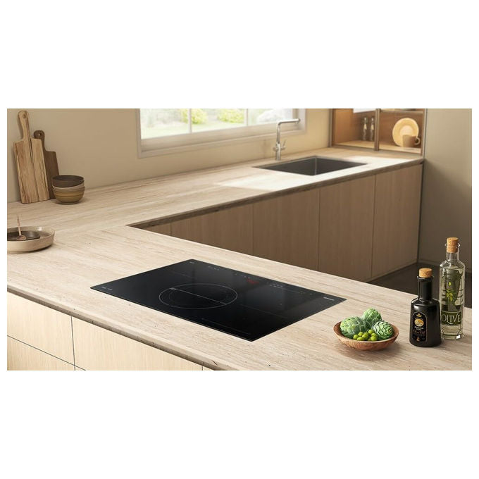 Samsung piano cottura a induzione 80 cm, NZ85C5047KK, Slim Fit, 5 zone, Flex Zone, vetroceramica nero, Wi-Fi, SmartThings