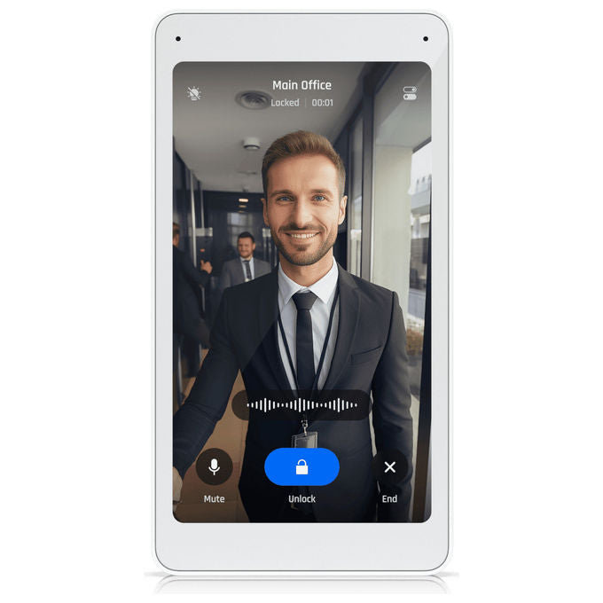 Ubiquiti UA-INTERCOM-VIEWER UniFi Display Videocitofono Touchscreen 5'' Audio Bidirezionale PoE Montaggio a Parete colore Bianco